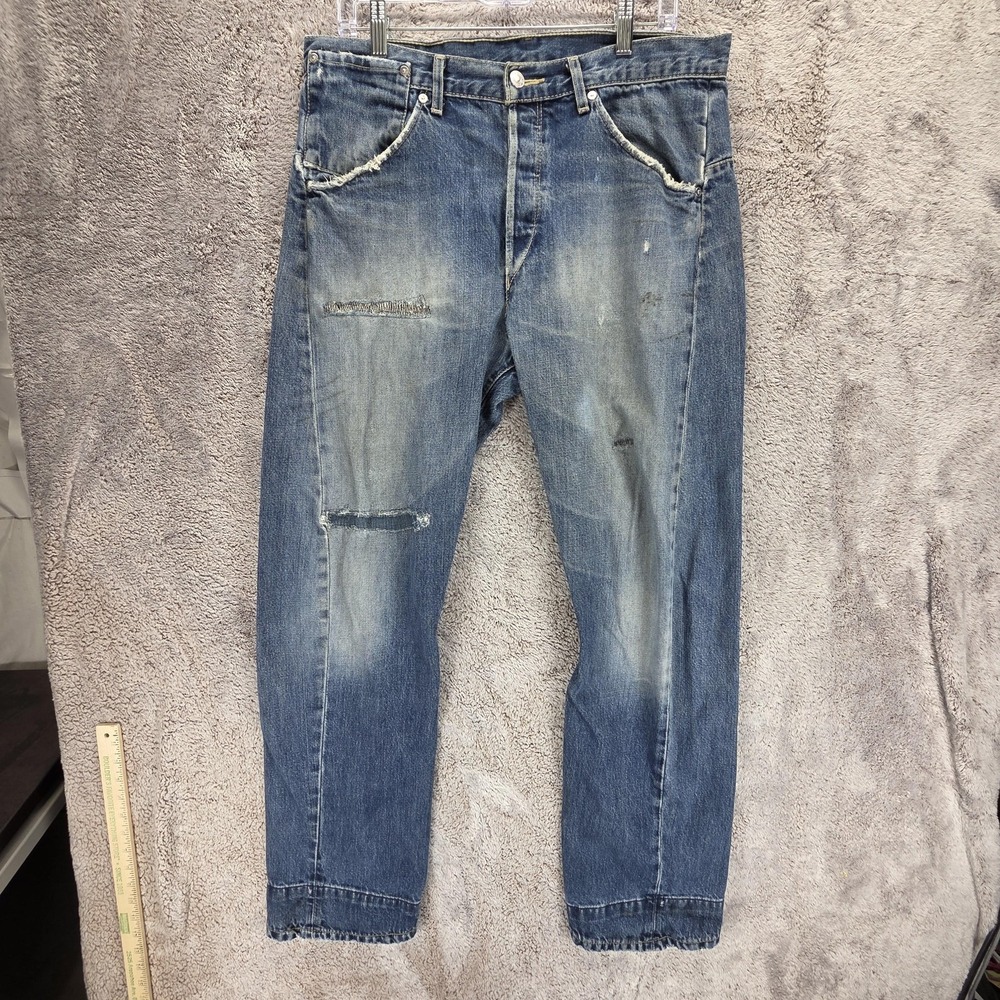 Vintage Levis Engineered Jeans Mens Blue Twisted Thrashed Repaired Fits 34x30